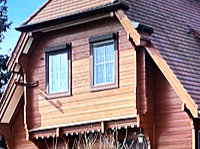mobile Sandstrahlarbeiten Holzhaus - vorher
